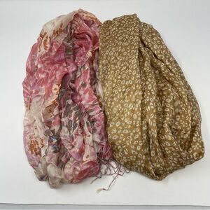 Banana Republic Set of 2 NWOT Animal Print Pink Lightweight Scarves